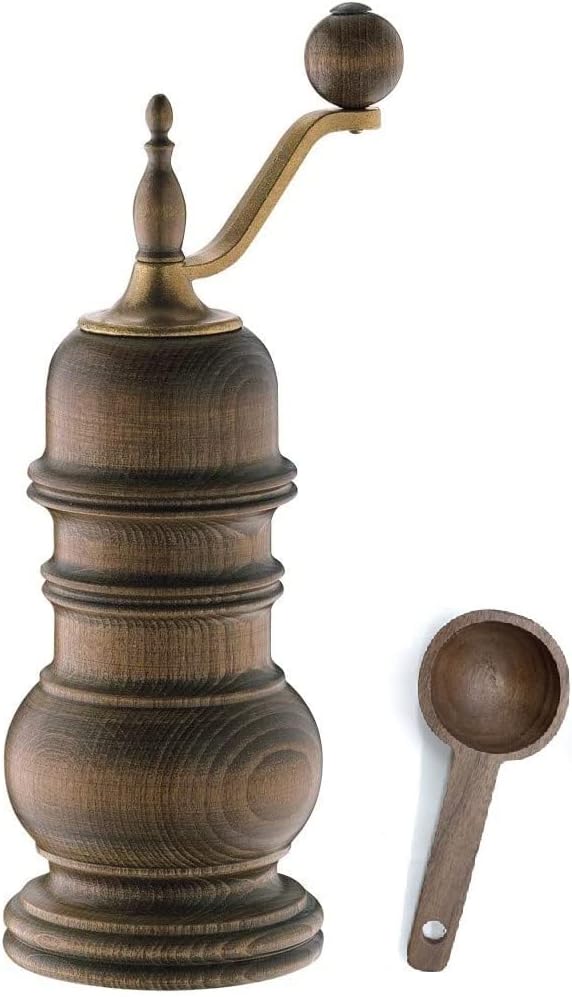 Zassenhaus Speyer 5.1-Inch Dark Stained Beech Pepper Mill - With Wooden Spice Scoop
