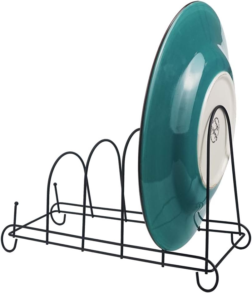 Artliving 5-Tier Metal Scrollwork Dish Rack Plate Rack Display Stand Holder Cabinet Organizer Set of 2