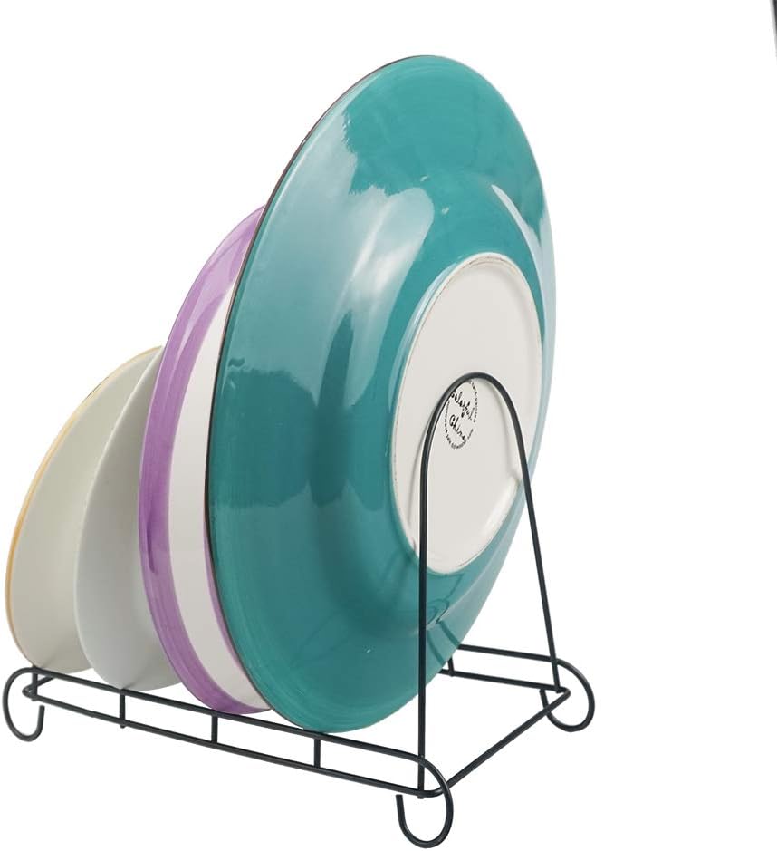 Artliving 4-Tier Metal Scrollwork Dish Rack Plate Rack Display Stand Holder Cabinet Organizer Set of 2