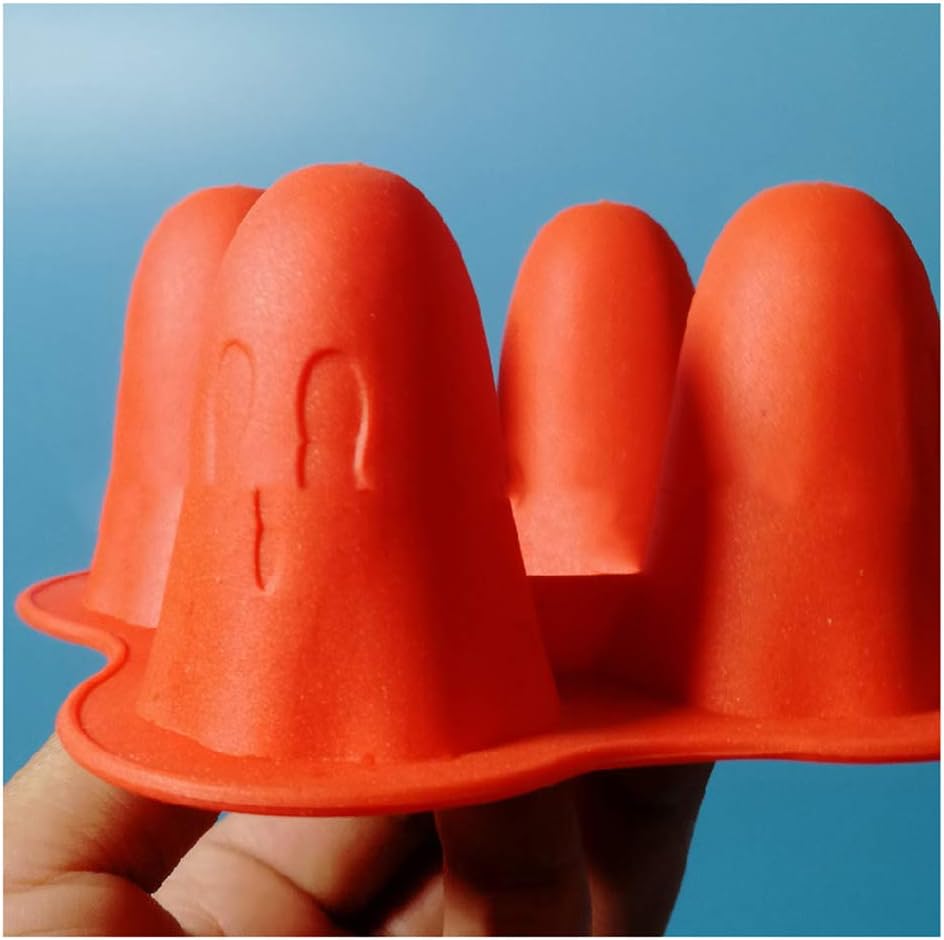 Silicone Ice Cube Molds,Halloween Ghost Ice Cube Maker Tray for Whiskey, Spirits, Liquor, Cocktails,Candy, Cake, Soap,Set of 4