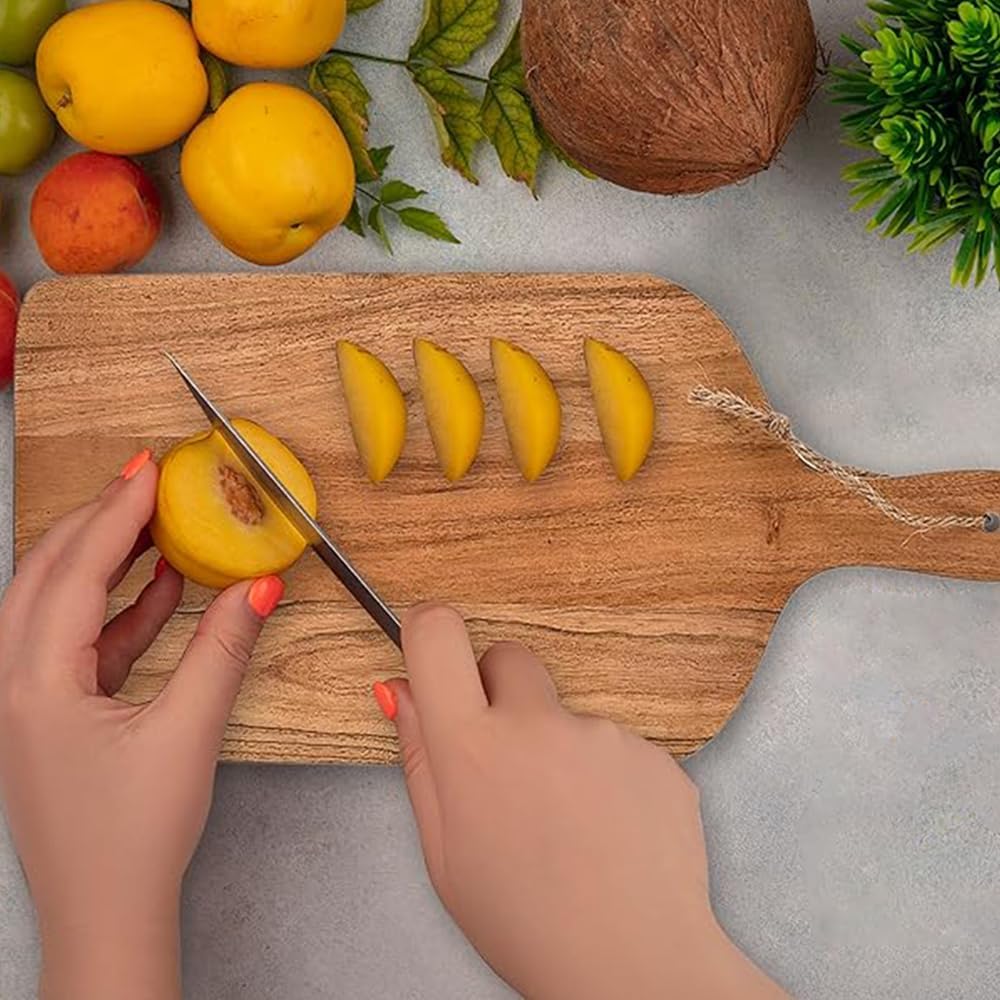 Acacia Wood Cutting Board, Paddle Charcuterie Boards for Cheese, Meat, Pizza, Bread & Fruits