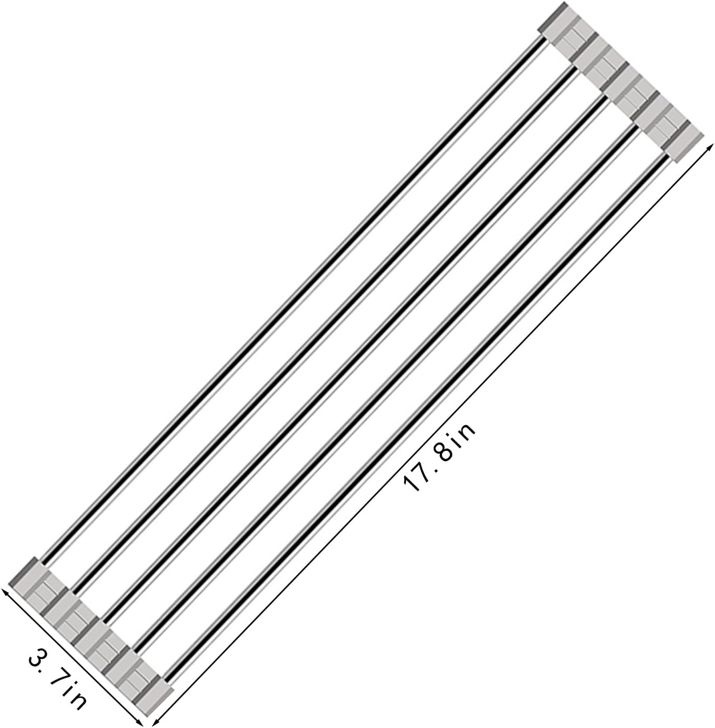 Ahyuan Roll up Dish Drying Rack Over The Sink Kitchen Roll up Sink Drying Rack Portable Dish Drainer Foldable Dish Drying Rack (Warm Gray, 17.8''X3.7'')