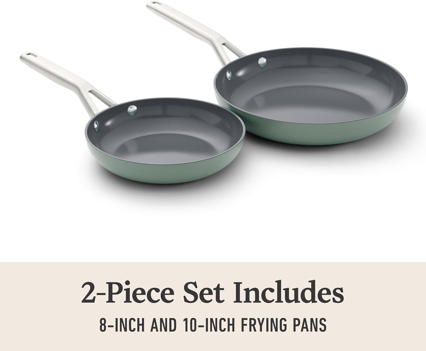 Calphalon® Ceramic Nonstick 8" and 10" Frying Pan Set, Silver Ash