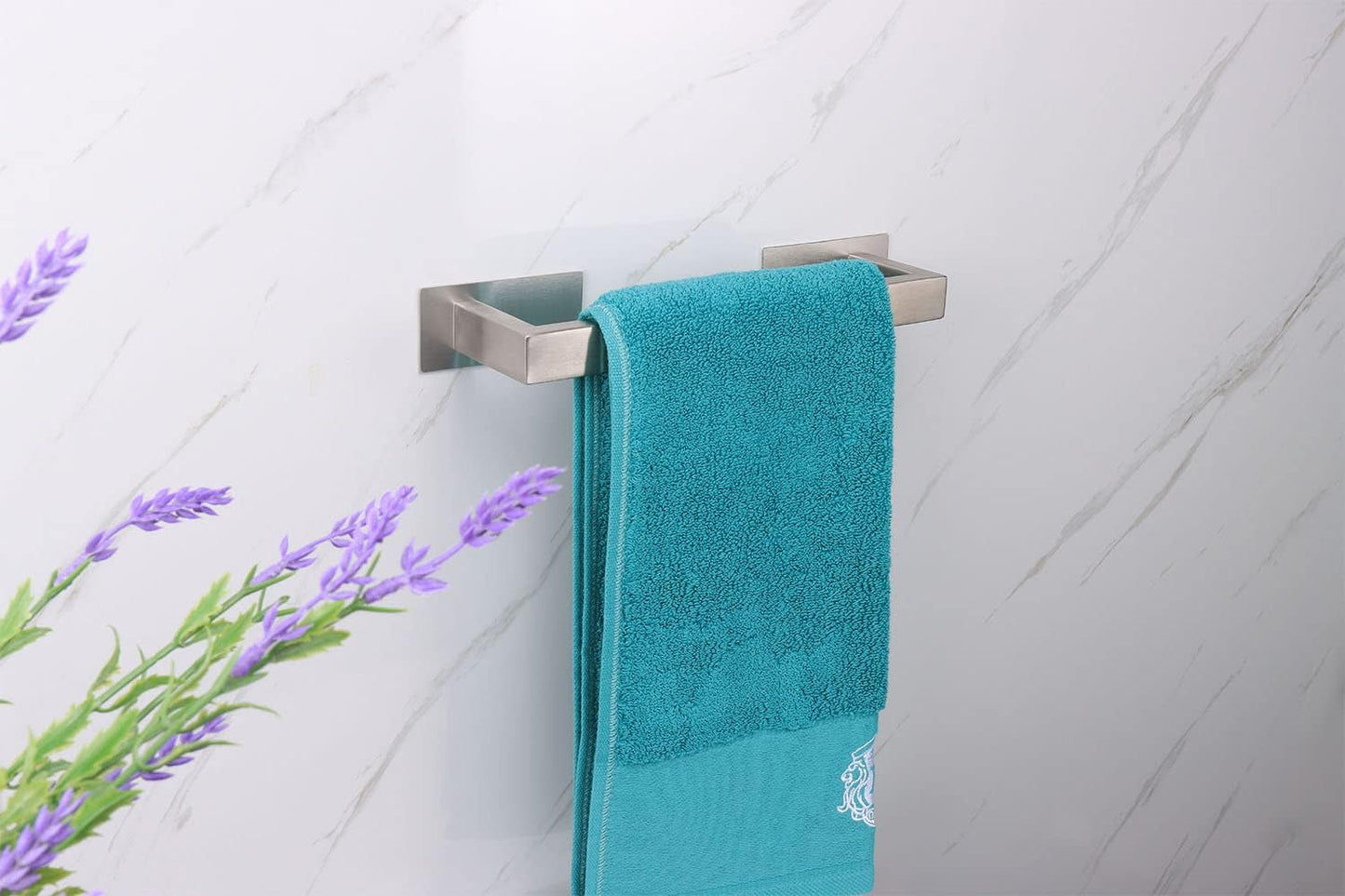 Bathroom Towel Bar Self Adhesive, No Drilling Towel Rack Easy to Install,Hand Towel Holder Made of Premium Stainless Steel Sticky on Hand Towel Hanger for Kitchen, Toilet.(12IN, Brushed)