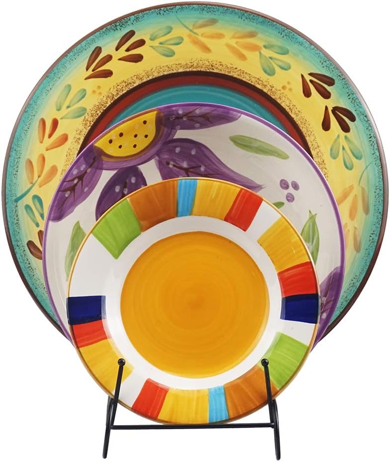 Artliving 3-Tier Plate Holder Display Stands - Metal Scrollwork Dish Rack - Cabinet Organizer - Set of 2