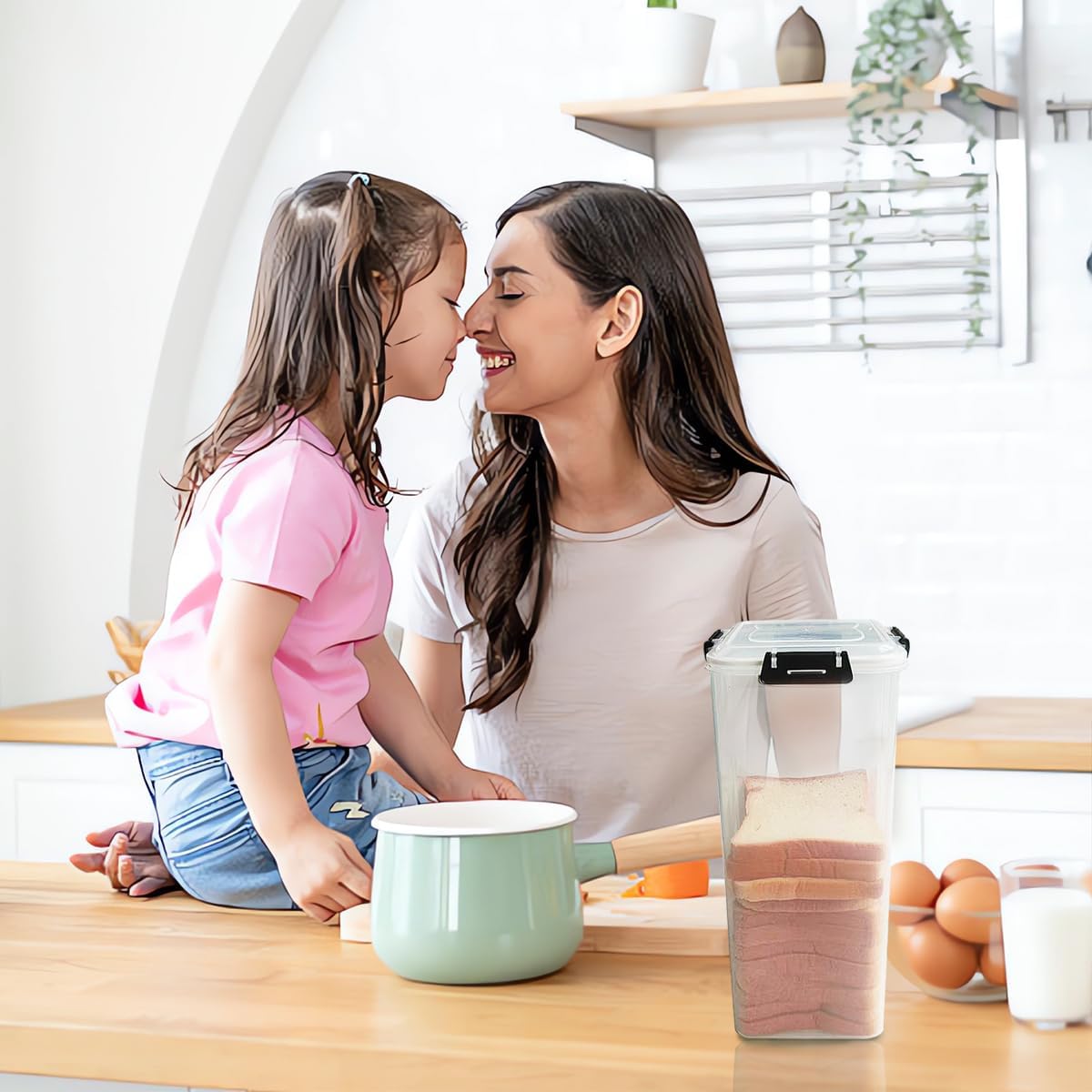 CZWL&HG Bread Storage Container with drawer Tray,Plastic Bread Box with Airtight Lid,Loaf Bread Keeper,Bread Holder for Homemade Bread,BPA Free