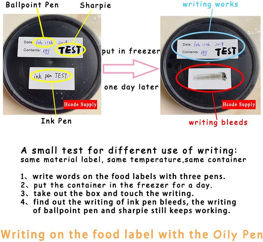 Hcode 2 x 3'' Self-Adhesive Removable Freezer Food Labels- Easy Clean Leaves No Residue- Cooler Food Storage Freezer Stickers Plastic Paper Perfect for Reusable Containers 2 Roll