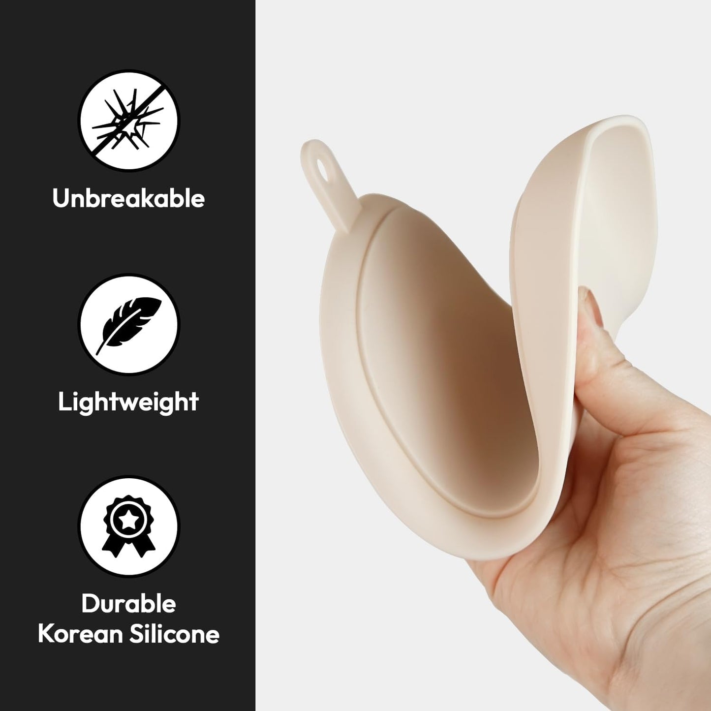 Carrotez Large Silicone Spoon Rest for Stove Top - Unbreakable Heat Resistant Silicone Utensil Rest for Kitchen Countertop - Oversized Wide Non-Scratch Spoon Holder for Camping - Ivory