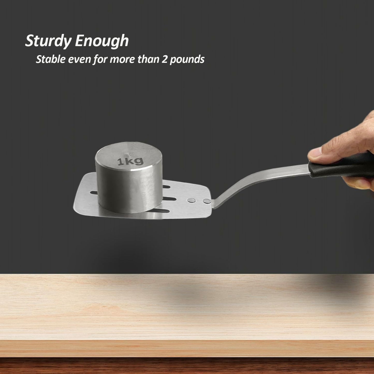 Stainless Steel Spatula, Flexible Metal Slotted Turner for Cast Iron Skillet, Thin Blade and Heat Resistant Silicone Handle, Great for Egg, Cookie, Meat, Crep, Medium