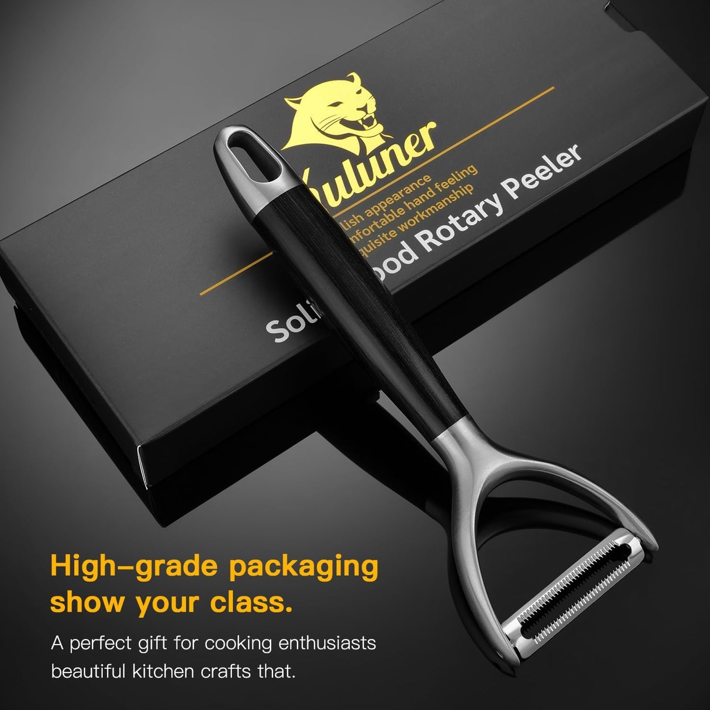 KULUNER 304 Stainless Steel Multi-Function Kitchen Peeler - With Solid Wood Handle, Sharp Durable Blade, Effortlessly Peels Vegetables and Fruits, Essential Kitchen Tool( Type Y )