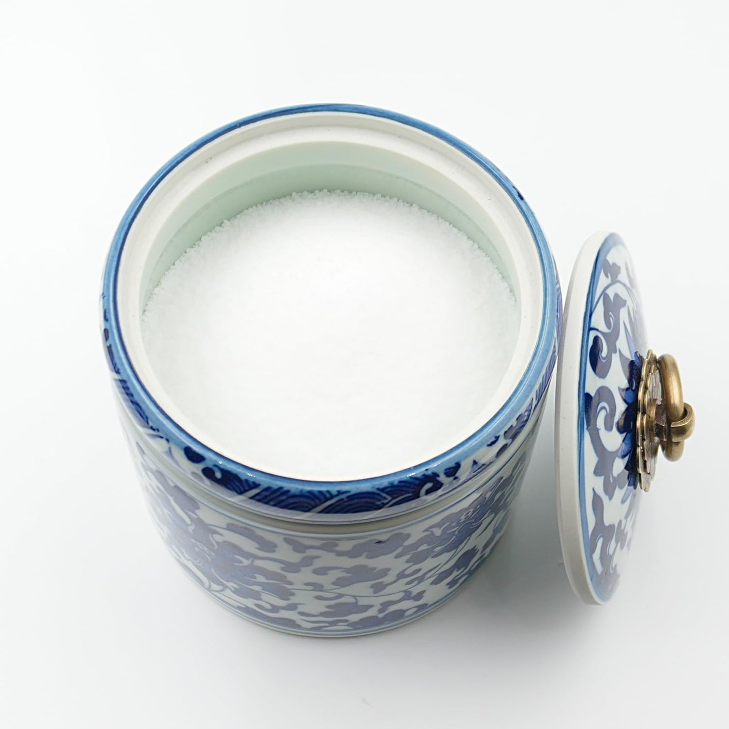 Blue and White Salt Cellar with Lid, Salt Containers for Countertop, Salt Box, Salt Holder, Salt Bow, Salt Jar, Salt Dish, Salt Well, Salt Keeper, Salt Crock