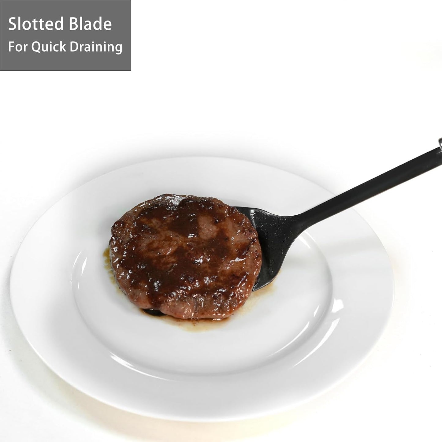 Brushed Slotted Stainless Steel Turner, Metal Spatulas for kitchen Use, Non-Slip Slotted Turner with Ergonomic Handle, Heavy Duty Cooking Utensils for Flipping Grilling Fish Eggs