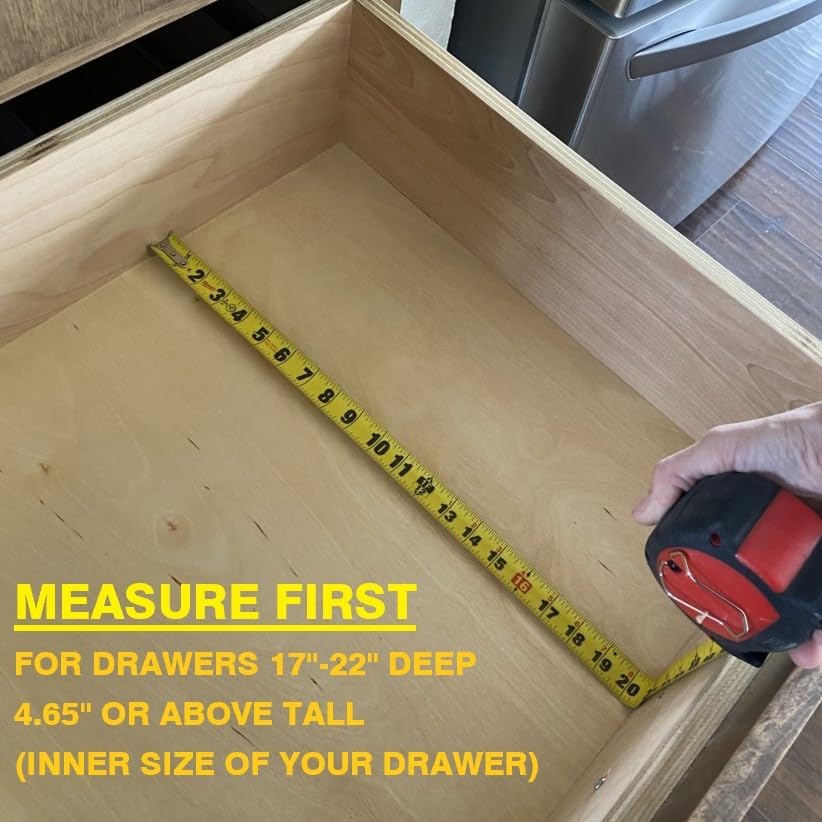 Fabsome Dresser Drawer Organizers 6 Pack, 4.65'' High Adjustable from 17-22‘’ Bamboo Drawer Dividers for Clothing Baby Clothes, Wooden Separators for Dresser Nursery Organization with Soft Foam Ends