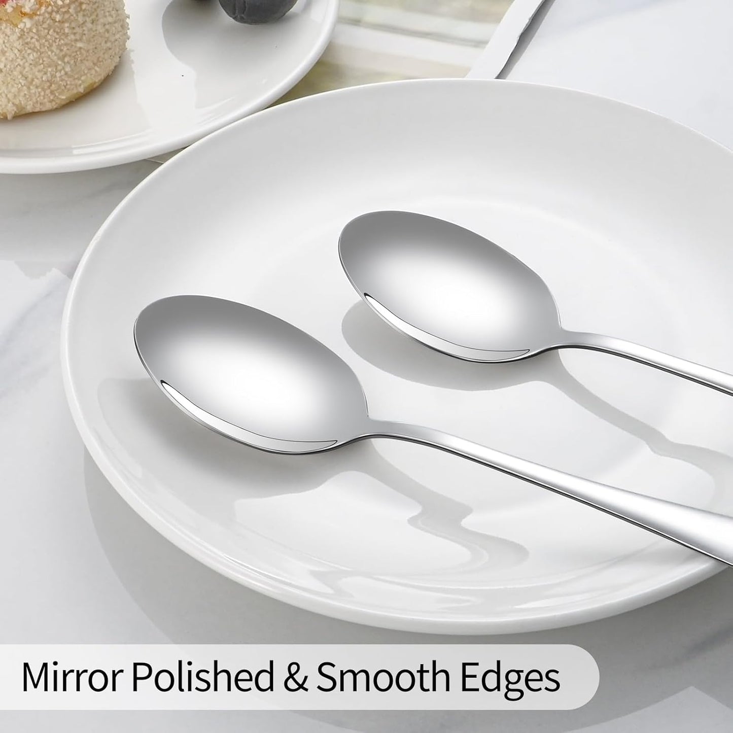 16 Pcs Dinner Spoons Set 7.32" Premium Food Grade Stainless Steel Spoons Mirror Finish & Dishwasher Safe,Use for Home,Restaurant