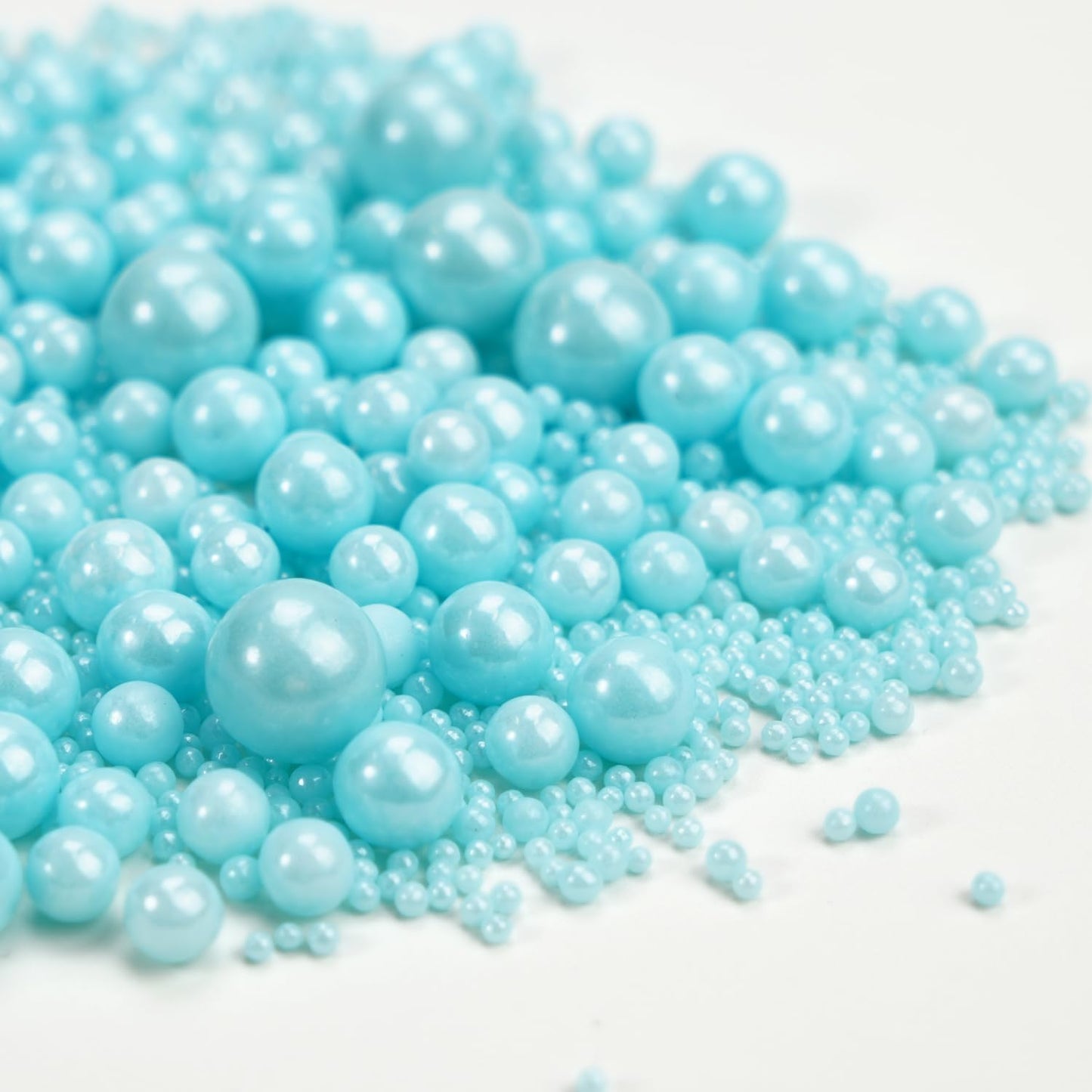 Dazzjoy Blue Edible Pearl, Edible Pearls Sugar Sprinkles, 130g/4.58oz, Blue Pearls Sprinkles for Cake Decorating, Cupcake Toppers