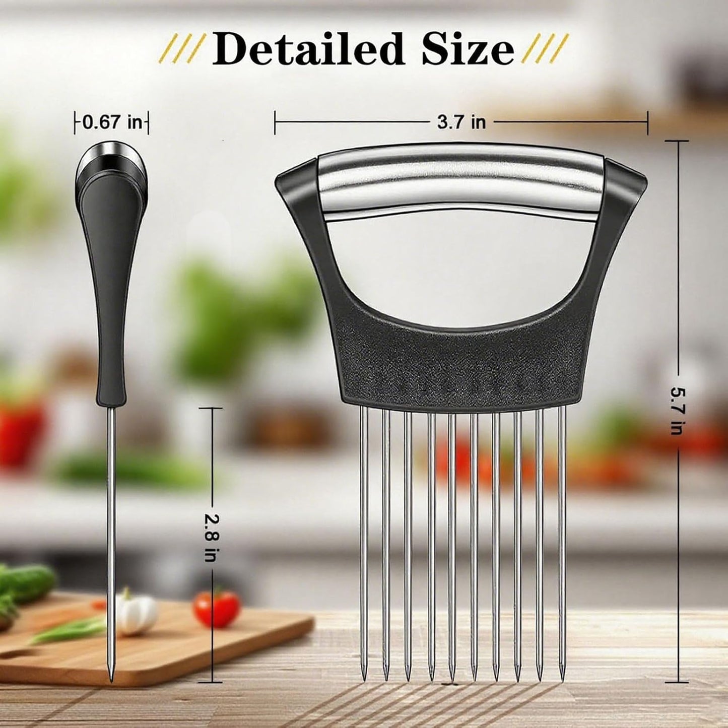 2PCS Onion Holder for Slicing, Onion Slicer Holder, Onion Cutter Vegetable Chopper for Slicing of Tomatoes, Avocados, Eggs and Other Vegetables, Multi-functional Kitchen Gadgets