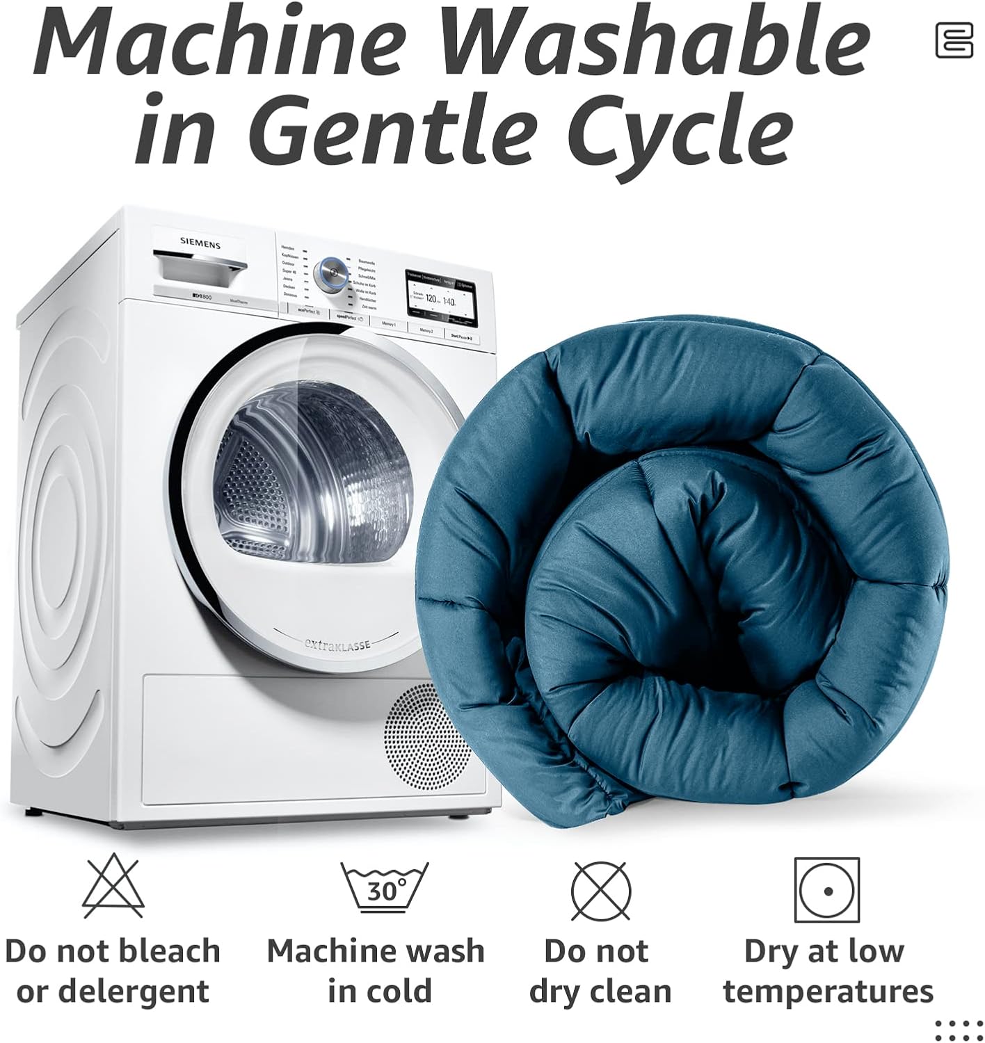 HYLEORY All Season Queen Size Bed Comforter - Cooling Down Alternative Quilted Duvet Insert with Corner Tabs - Winter Warm - Machine Washable - Teal