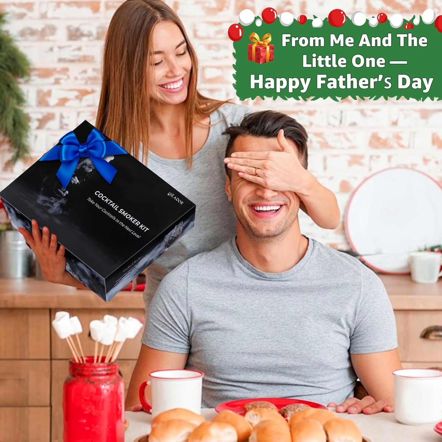 Electric Whiskey & Cocktail Smoker Kit with Torch – Built-in Fan, 6 Wood Chips, Old Fashioned & Whiskey Drink Smoker, Ideal Gift for Dad & Men (Butane Not Included)