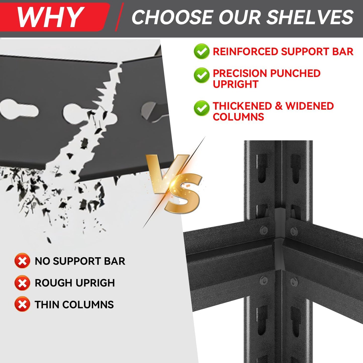 72" H 5-Shelf Metal Storage Shelves, 1600 lbs Garage Shelving Unit, Adjustable Industrial Heavy Duty Storage Wire Rack with Wheels, 35.4" W x 15.8" D x 72" H for Pantry Basement, Black