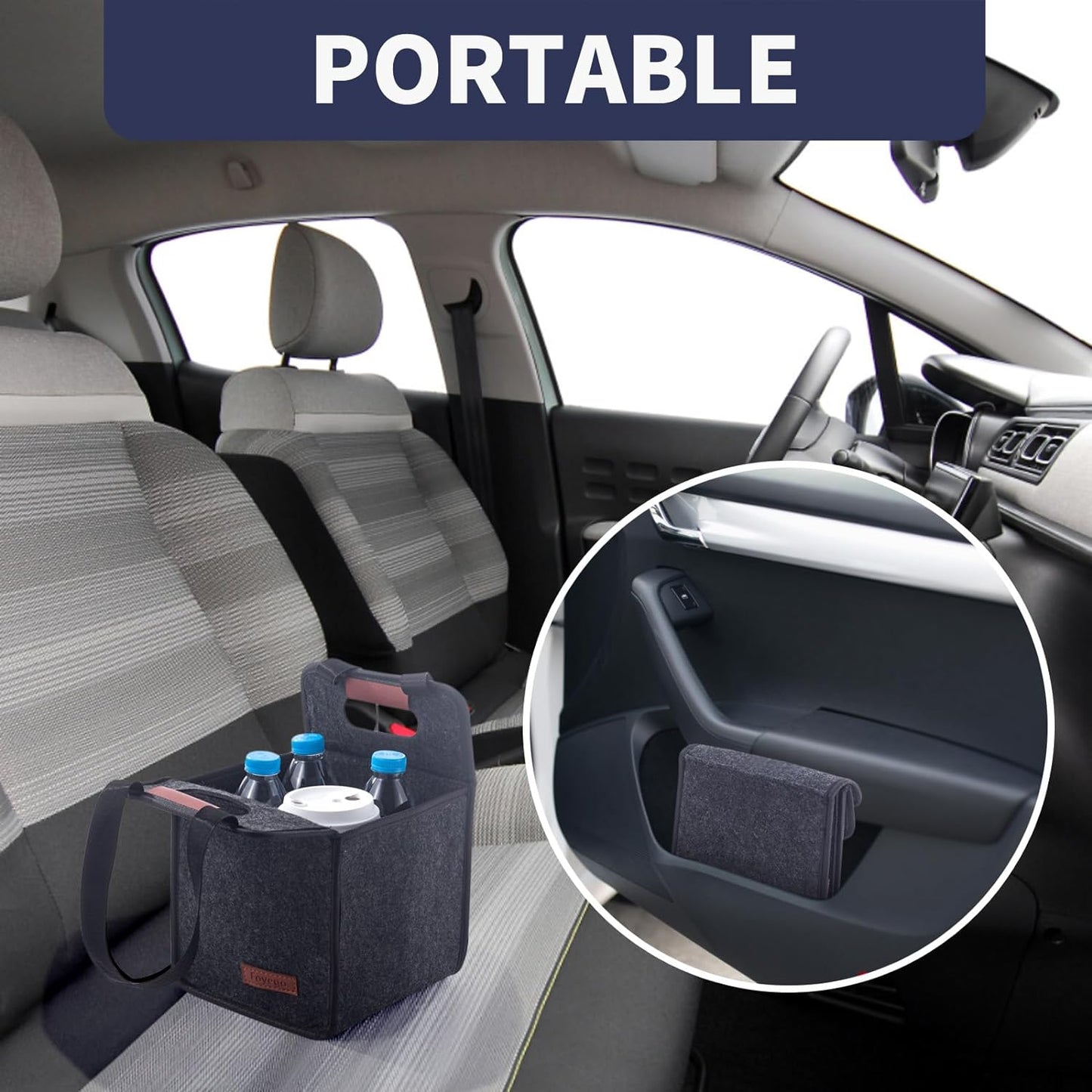 4 Cup Drink Carrier with Handle, Reusable Insulated Drink Caddy Drink Holder for Car, Folding Portable Coffee Cup Holder Bag for Travel and Delivery