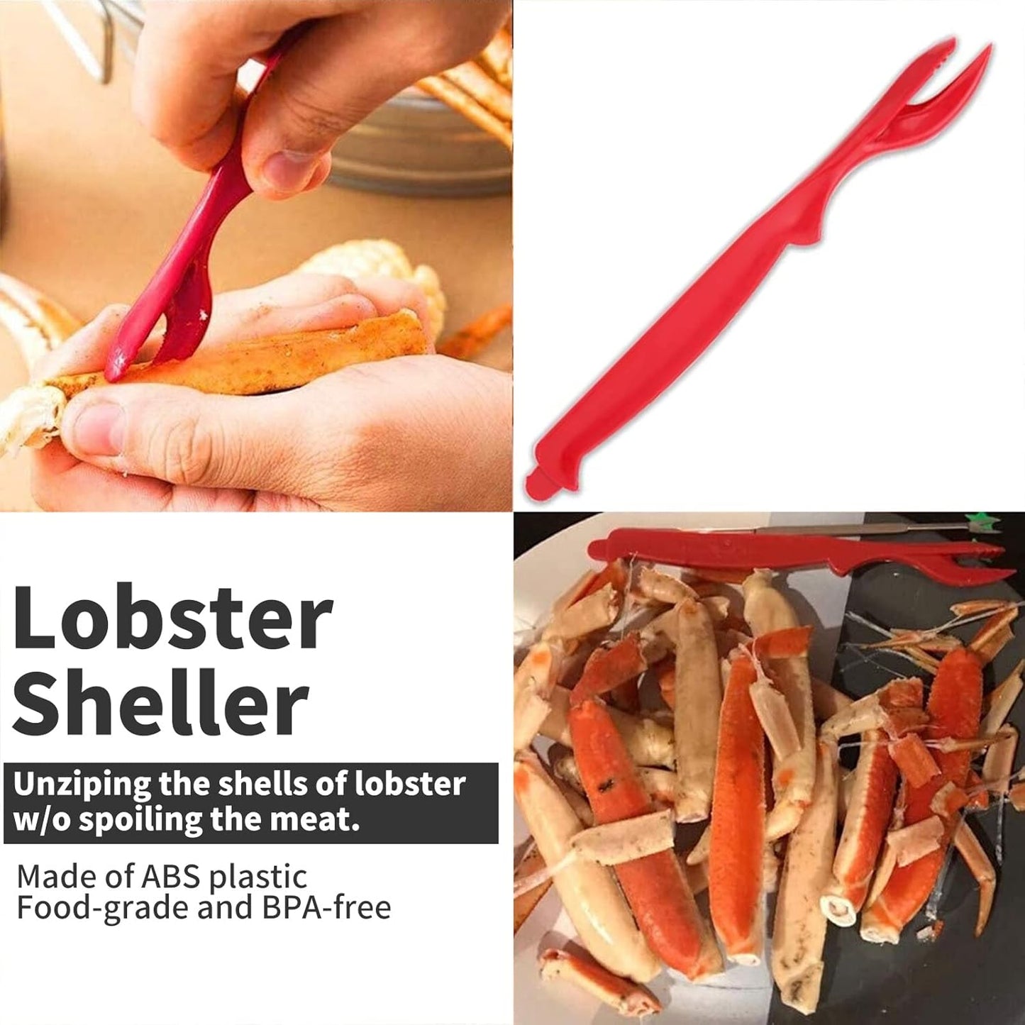 Luvan 33 Pcs Crab Crackers and Tools Set with 4 Crab Leg Crackers, 4 Crab Forks, 4 Lobster Shellers, 4 Butter Warmers, 1 Seafood Scissors, 14 Tealight Candles, 2 Crab Grabber-Seafood Boil Party Supply