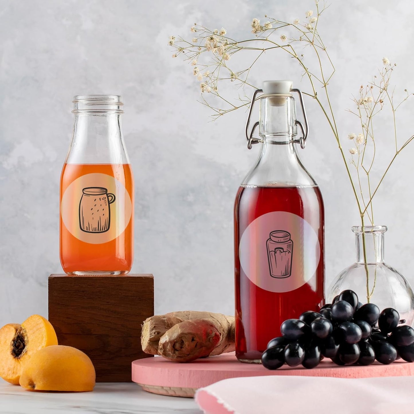 3''Transparent Laser Thermal Label,Round Self-Adhesive Direct Thermal Label,Thermal Stickers for DIY Logo Design,Name Tag(200/Roll