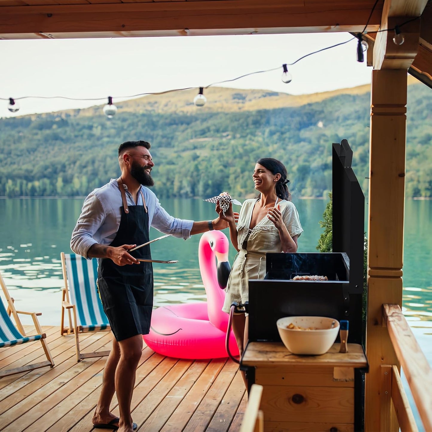 Griddle Cover 36 inch for Blackstone, Matte Texture Aluminum Grill lid for Blackstone, Powder-Coated, Suitable for 36 Griddle Grill Cover (Hinged Lid with Handle)