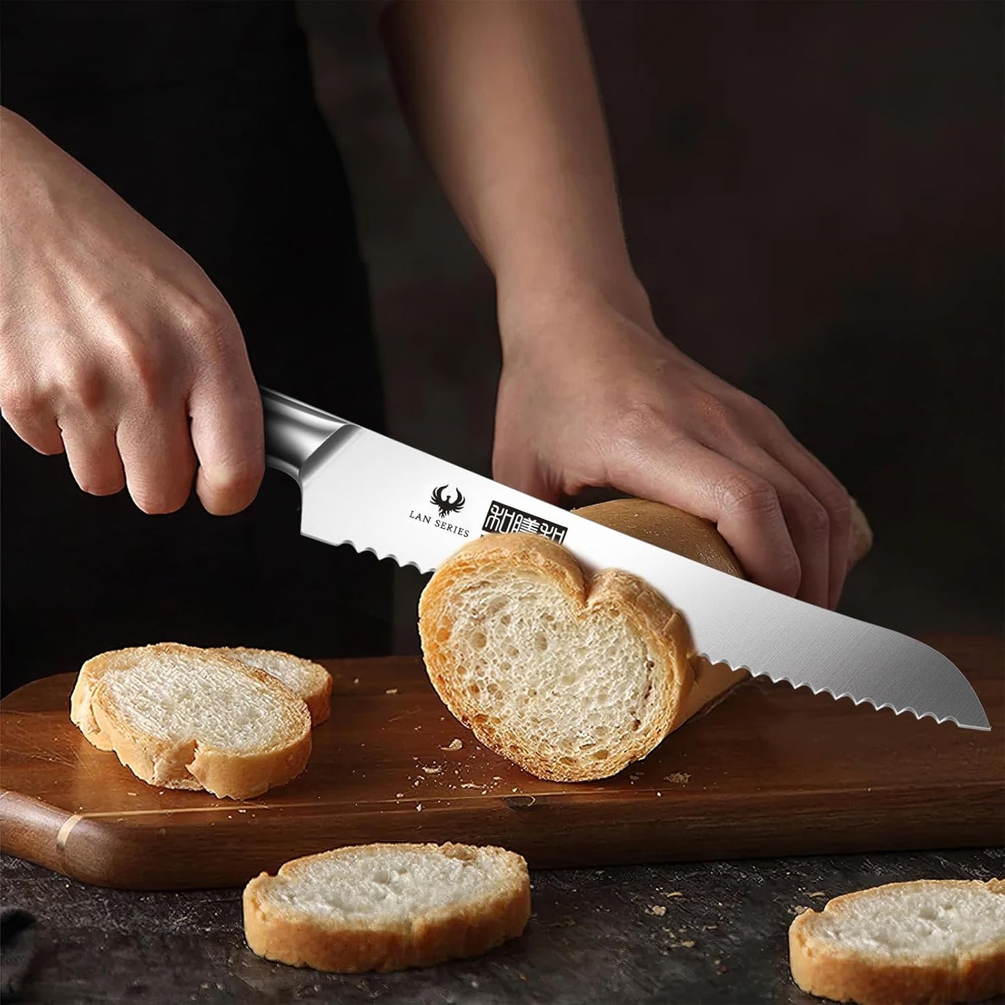 HOSHANHO 5-Piece Japanese Style Kitchen Knife Set,Professional Ultra Sharp High-Carbon Stainless Steel Chefs Knives with Ergonomic Wood Handle,Elegant Box Packaging