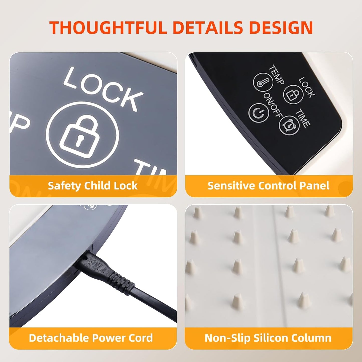 Electric Food Warming Mat, Full-Surface Silicone Food Warmer Heating Pad with Adjustable Temperature & Time, Portable Foldable Warming Tray for Buffet, Parties, Gatherings, Travel, Home Use