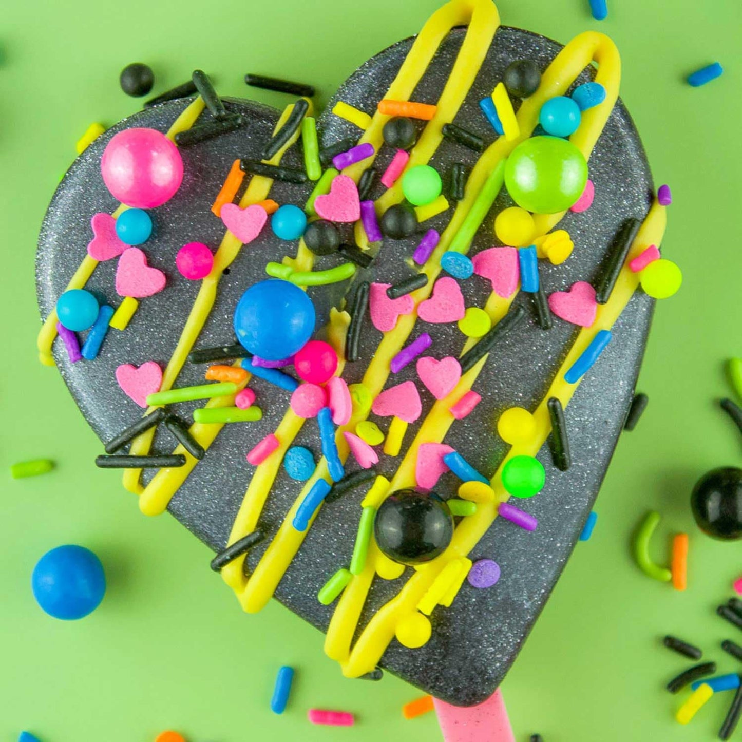 Bakebright Fancy Retro Neon Sprinkles Disco Darling Cake Mix Colorful Pink and Blue Sprinkles for Cake Cupcake Decorating Decorations 80s Rock Themed Birthday Themes Parties