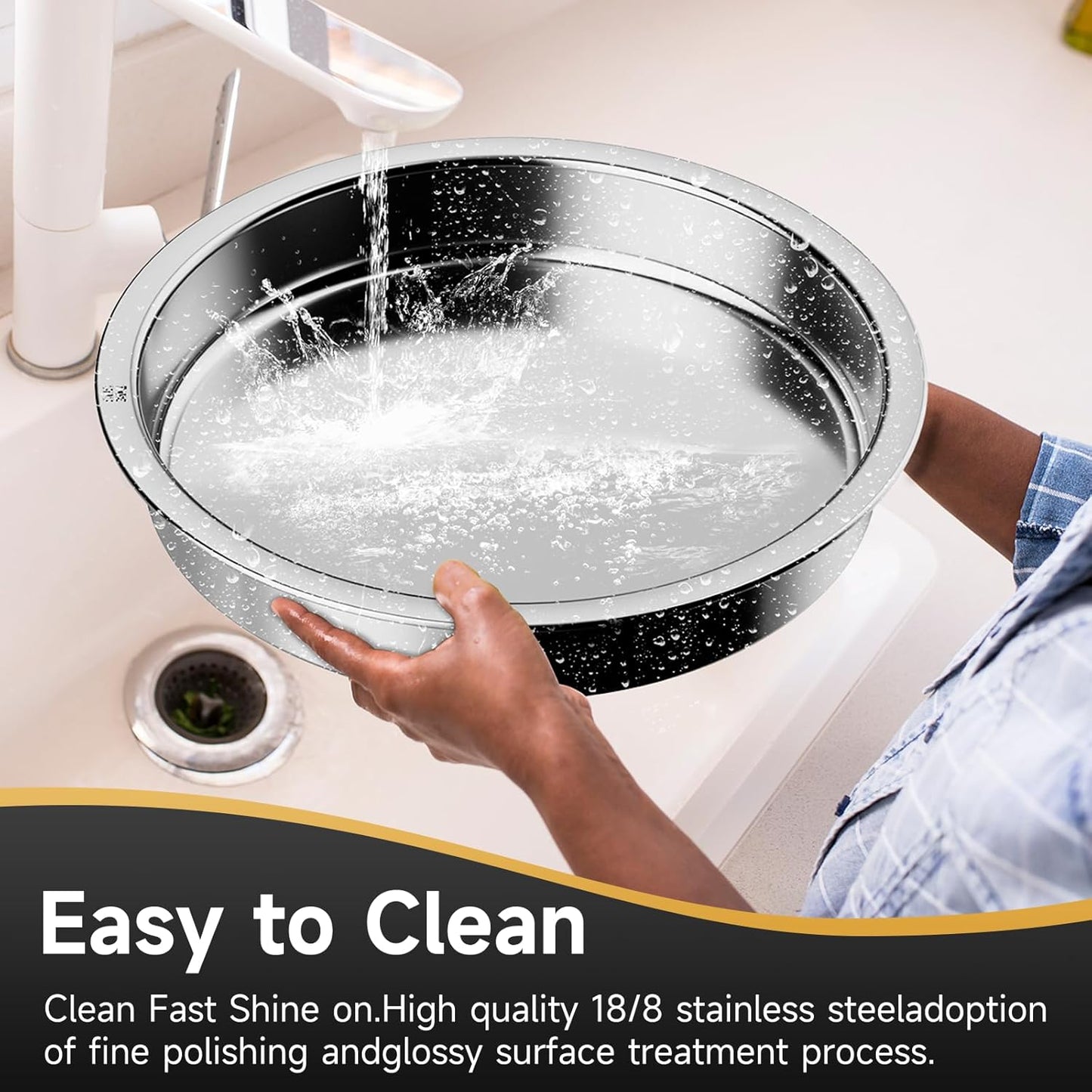 Chafing Dishes for Buffet, 6QT Round Stainless Steel Chafing Dish with Transparent Hydraulic Lid, 304 Food Pan, Buffet Warmer for Parties and Events (Black)