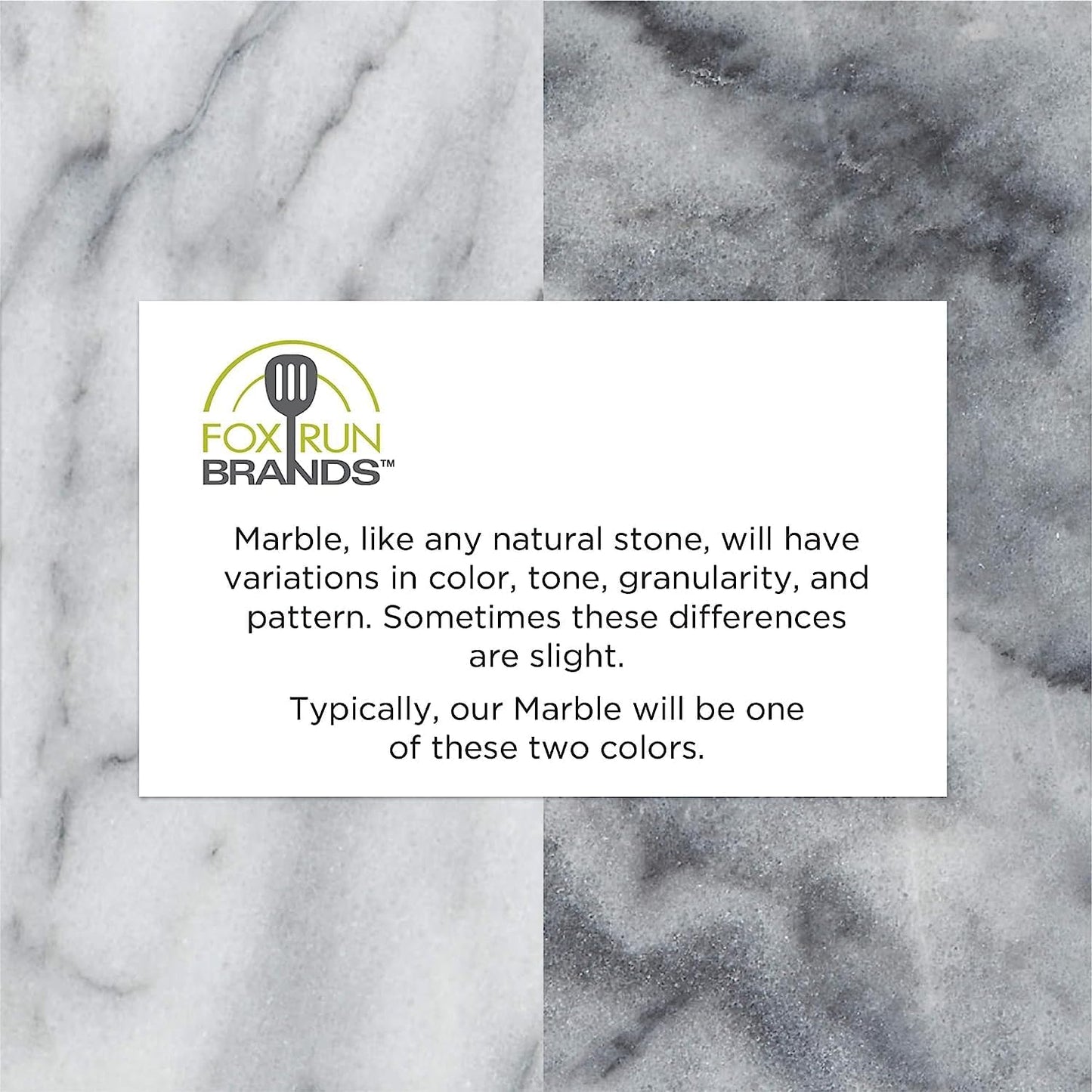 Fox Run 8648 Marble Rolling Pin and Base with Aluminum Handles, 2.5 x 17.5 x 3 inches, White