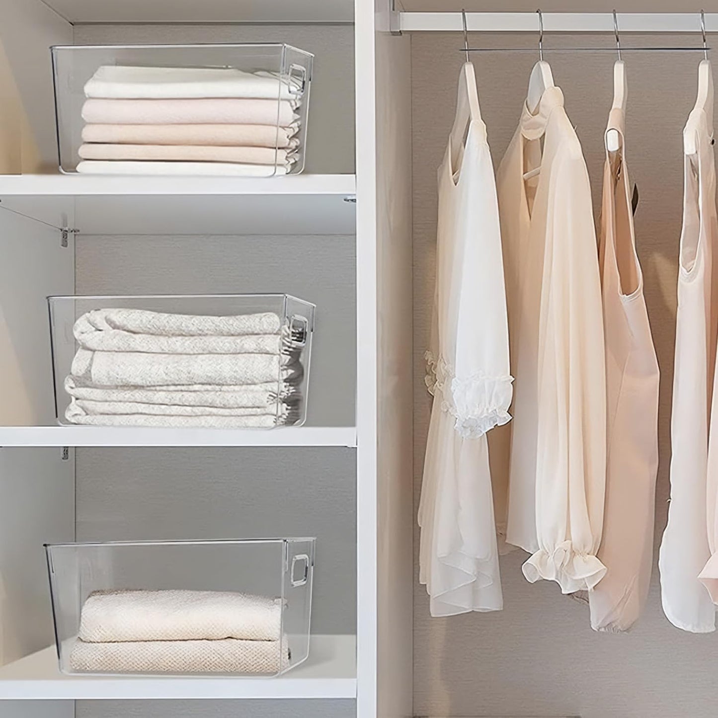 Extra Large Clear Plastic Storage Bins, Perfect for Kitchen Organization or Pantry Organization and Storage, Laundry Room, Fridge, Freezer Organizer Plastic Storage Containers for Organizing