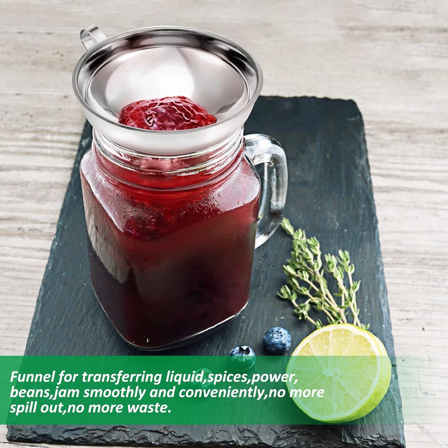 Canning Funnel with Strainer, Food Grade Funnel for Kitchen Use, Metal Large & Small Wide Mouth Funnels for Mason Jars, Stainless Steel & Dishwasher Safe