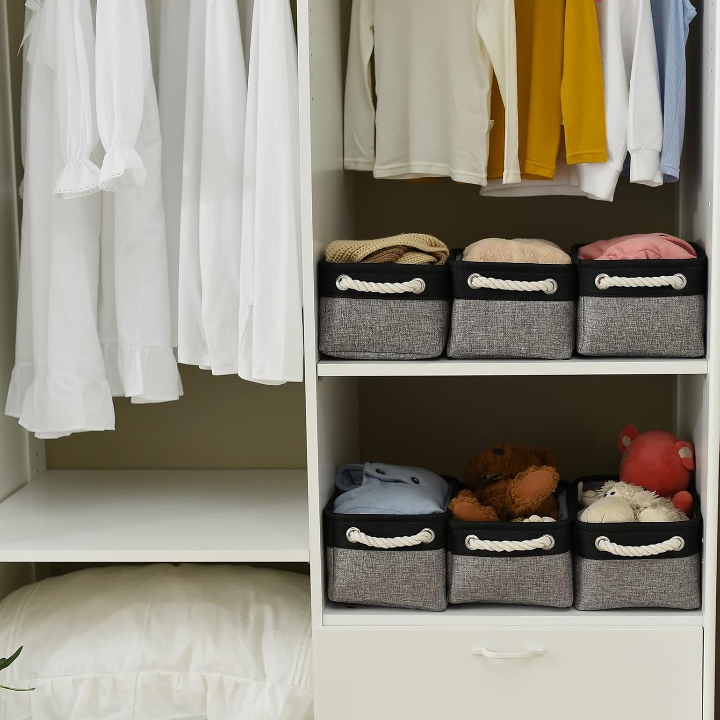 Fabric Storage Cubes - Closet Storage Bins Storage Baskets for Organizing with Handles Organization and Storage 11.8 (L) x 7.8 (W) x 5.2 (H) inches