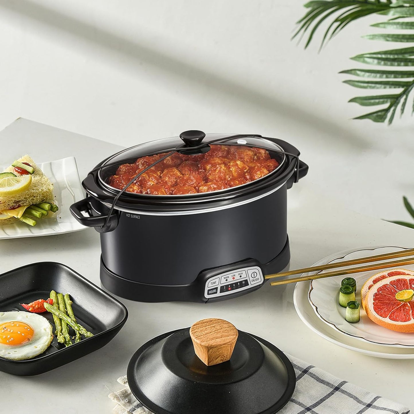 Black Lid Latch Strap Rubber Band Fit for Hamilton Beach Crock Pot Slow Cooker 6, 7, and 8 quart models, including 33167, 33172, and 33176(2PC)