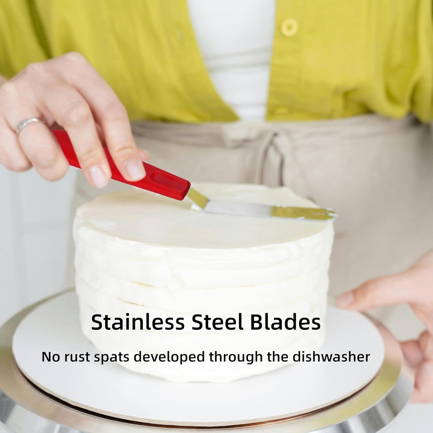 Cake Offset Spatula set of 4 6 8 inch Angled Icing Spatula Cake Decorating Frosting Knife, Red