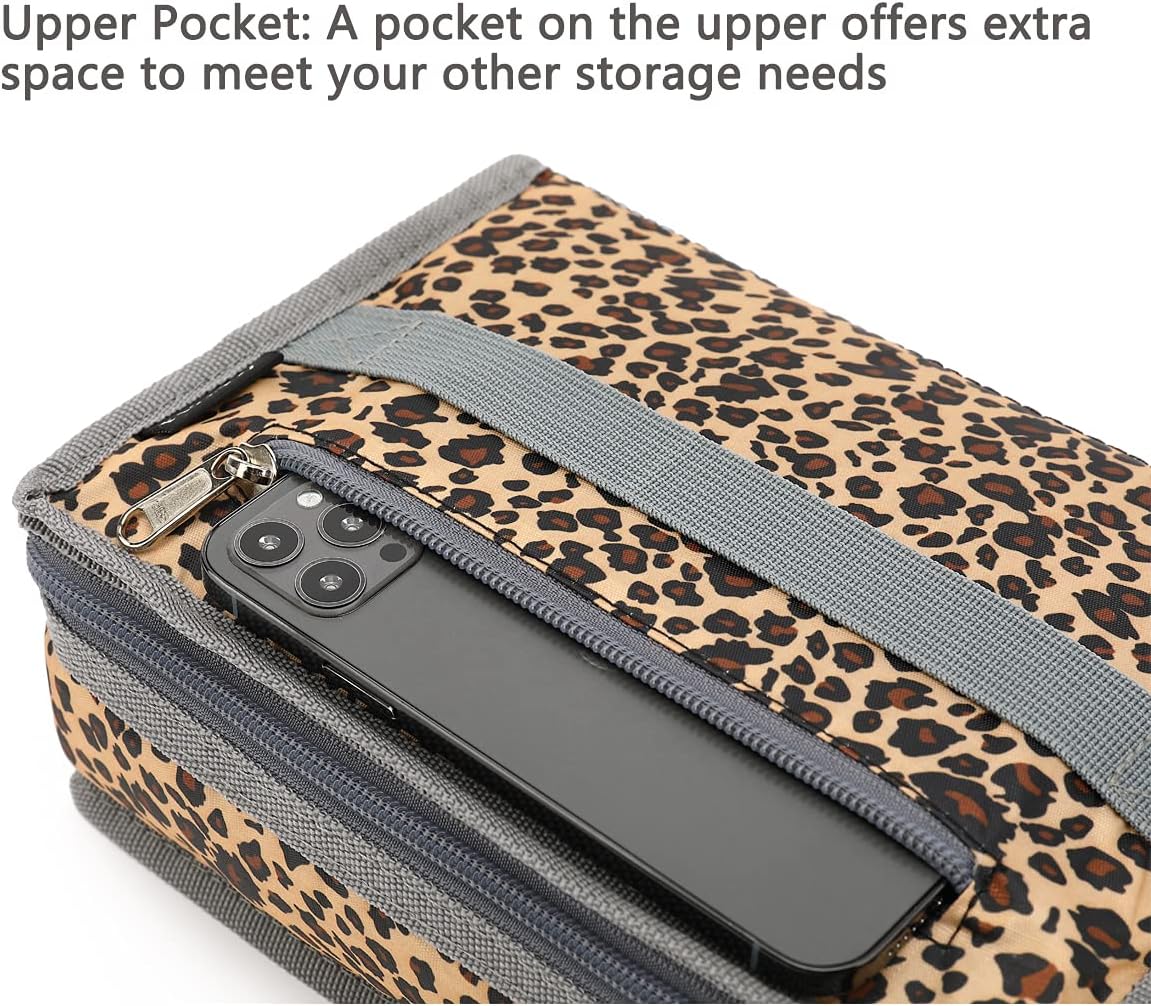 FlowFly Small Insulated Lunch box Portable Soft Bag Mini Cooler Thermal Meal Tote Kit with Handle for Work & School, Leopard