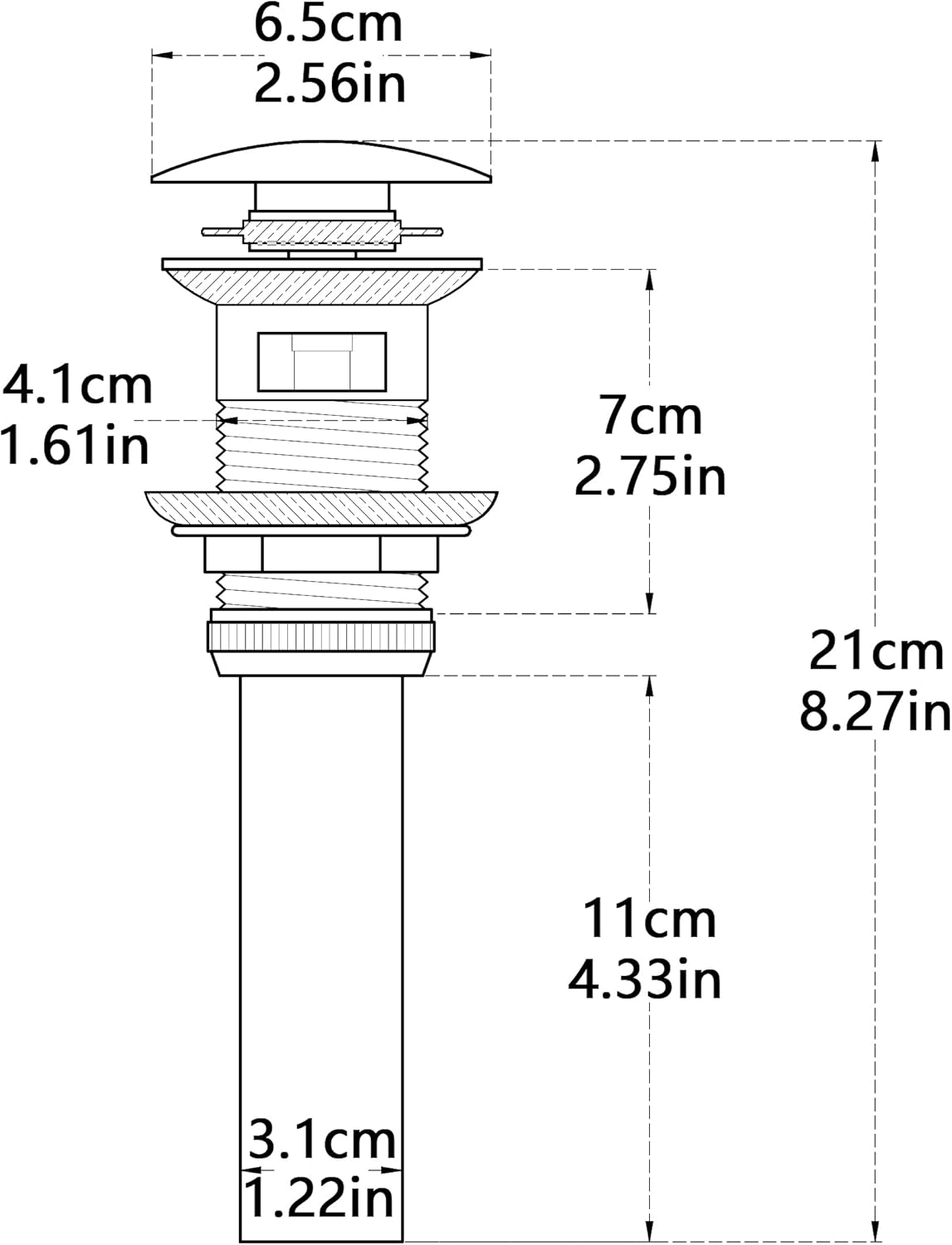 Bathroom Toilet Faucet Vessel Vanity Sink Large Pop Up Drain Stopper with Overflow for Restroom, Kitchen Oil Rubbed Bronze Sink Drainer