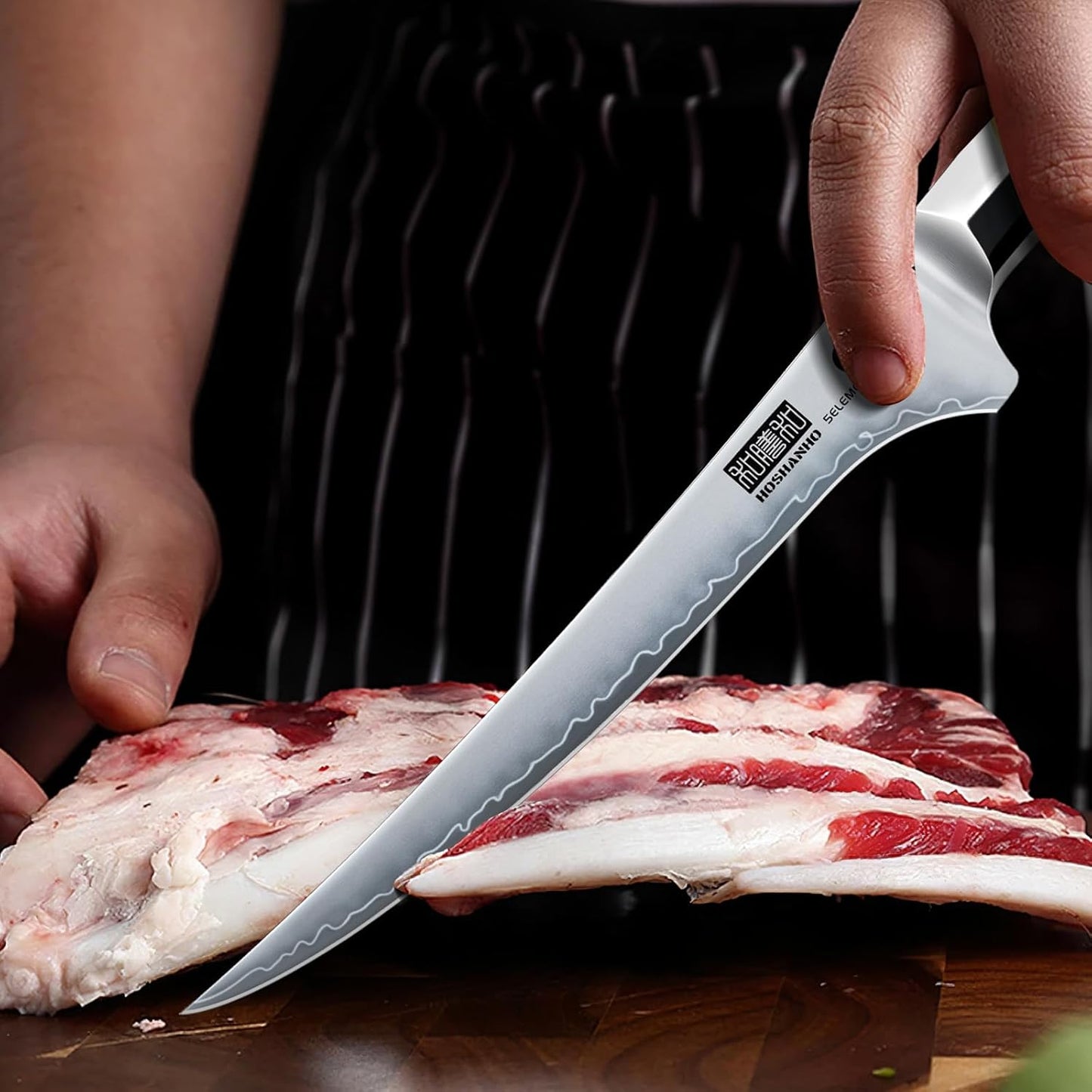 Fillet Knife 7 Inch, Japanese Super Steel Boning Knife for Meat Chicken Cutting, Razor Sharp Fish Fillet Knives with Ergonomic Red Sandalawooden Handle