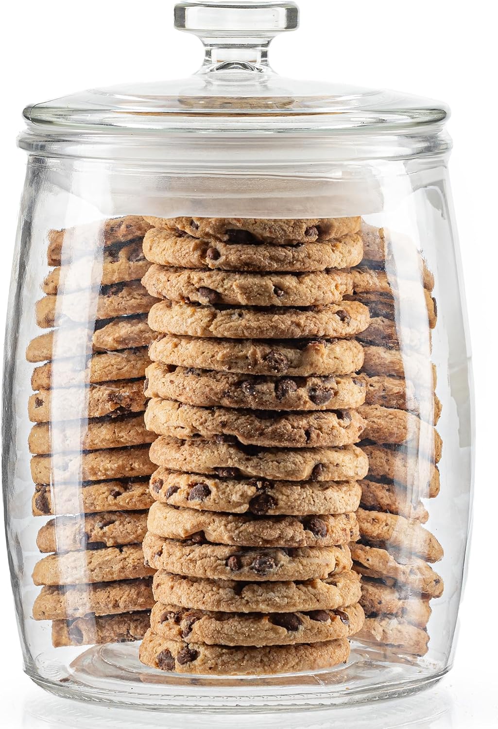 Half Gallon Glass Cookie Jars with Airtight Lids - Big Food Storage Containers for Kitchen Pantry - Dog Treats, Flour, Sugar, Biscotti, & Candy - 64oz Canisters Pack of 2