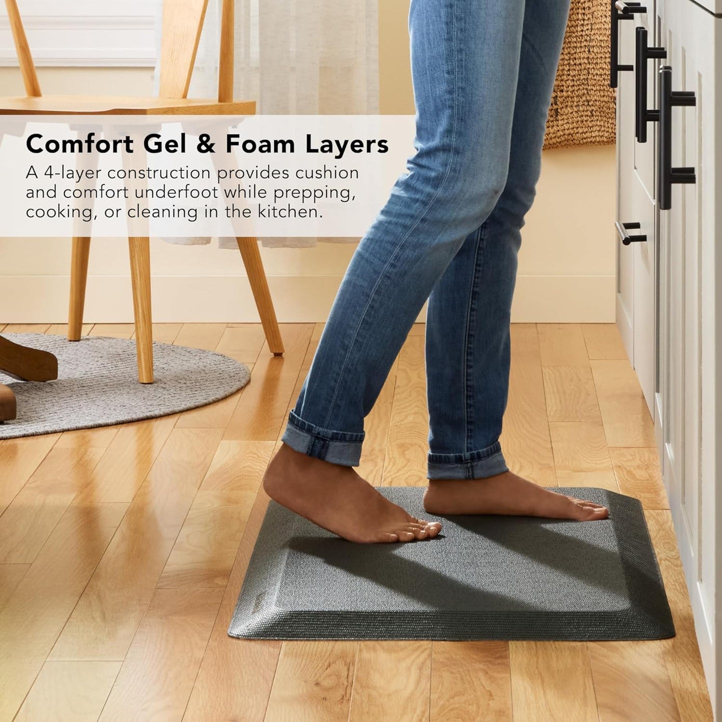 KitchenAid Gourmet Series Kitchen Comfort Gel Mat, Solid Basketweave, Deep Forest Green, 20"x39"