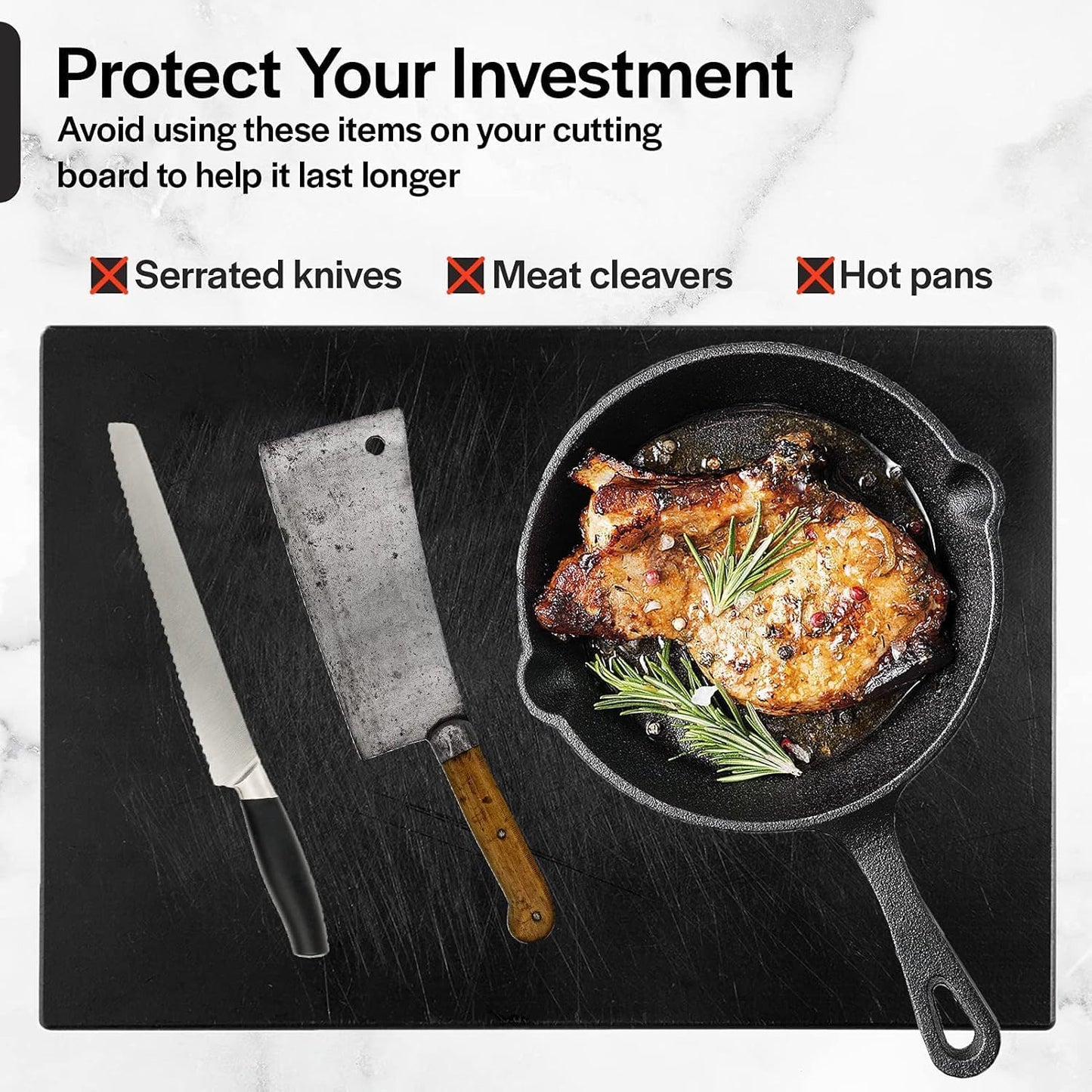 Commercial Grade Cutting Board Mats 15 x 12 Inch - 4 Pack Set, Flexible 1/16" Inch Thick Black Plastic, Made from HDPE and NSF Approved for Food Service