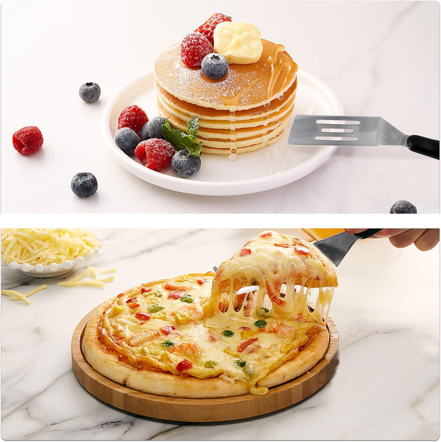 Small Spatula Professional Mini Serving Spatula, 4 Pieces Stainless Steel Metal Spatulas Set, Cutter and Serve Turner for Kitchen, Flipping or Cooking for Brownie, Cookie, Lasagna, Pancakes or Cake