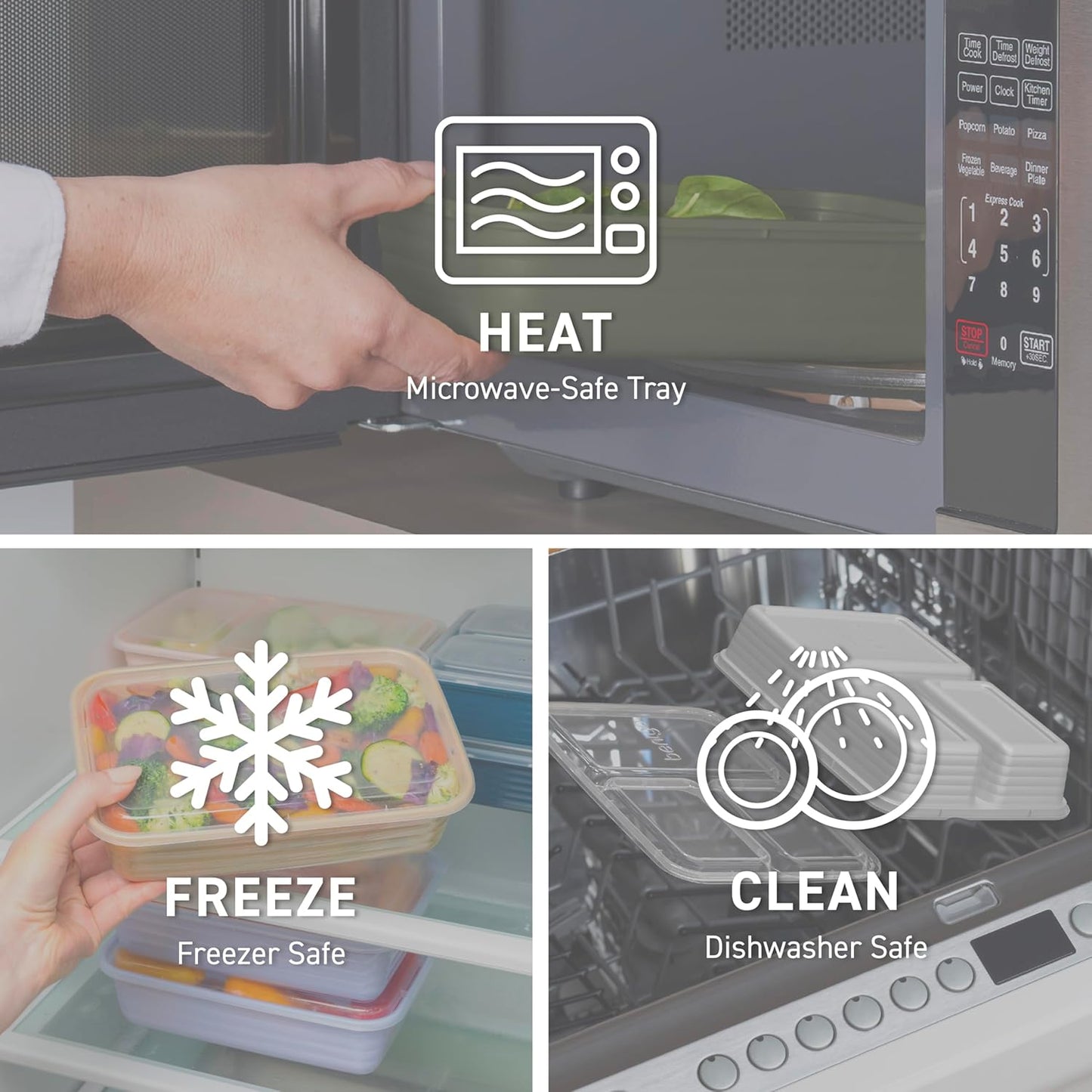 Bentgo Prep 60-Piece Meal Prep Kit - Reusable PFAS & BPA-Free Food Containers, 1-Compartment, 2-Compartment, & 3-Compartments - Microwave, Freezer, & Dishwasher Safe (Rich Shades)