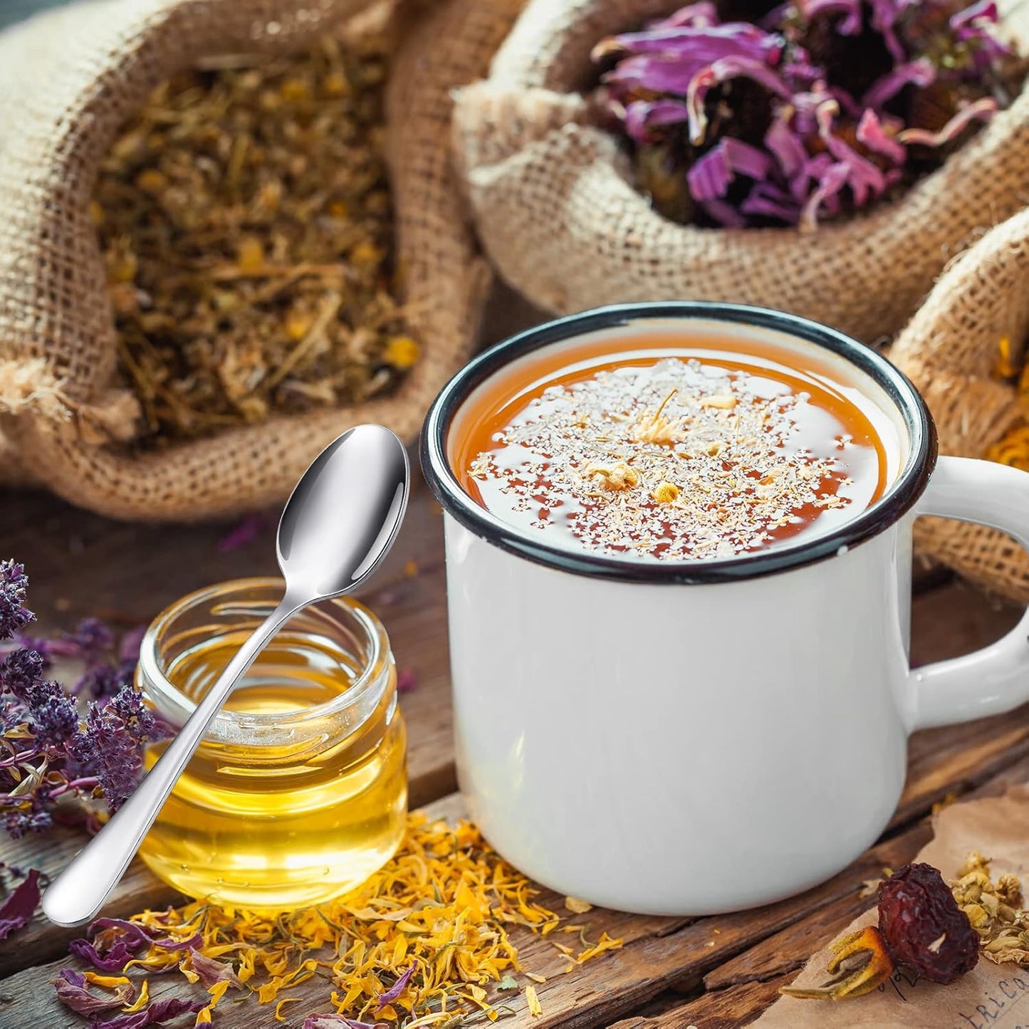 100 Pcs Demitasse Espresso Spoons Stainless Steel Bulk, 4.33'' Small Mini Coffee Tasting Dessert Spoons for Kitchen Dessert, Tea, Appetizer, 1.18'' Wide(Classic Style,Silver)