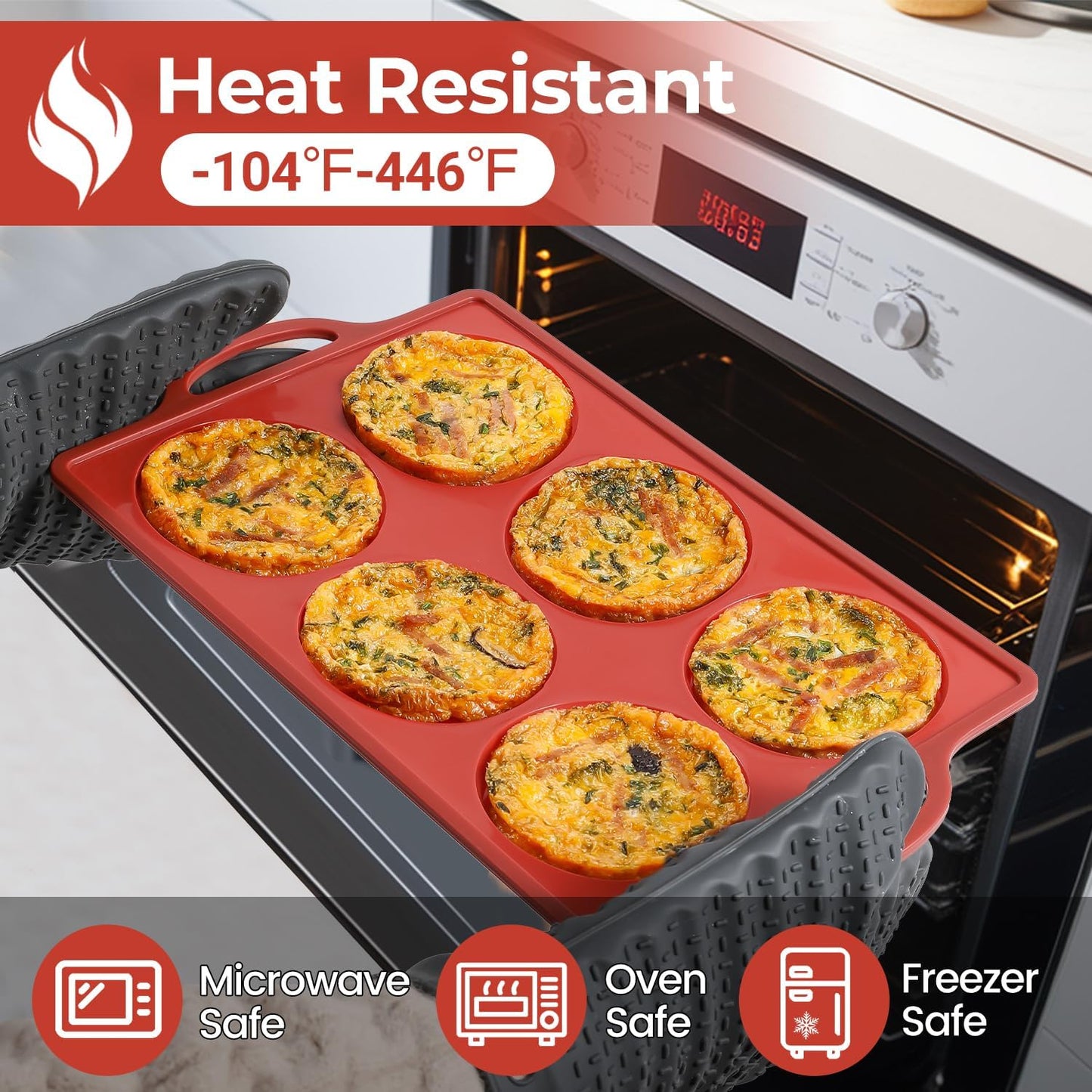 CAKETIME Muffin Top Pan Non Stick,4 Inch Metal Frame Round Egg Baking Pan for Oven English Muffins, Whoopie Pies, Corn Bread, Egg Bites, Breakfast Sandwiches Tarts Brown