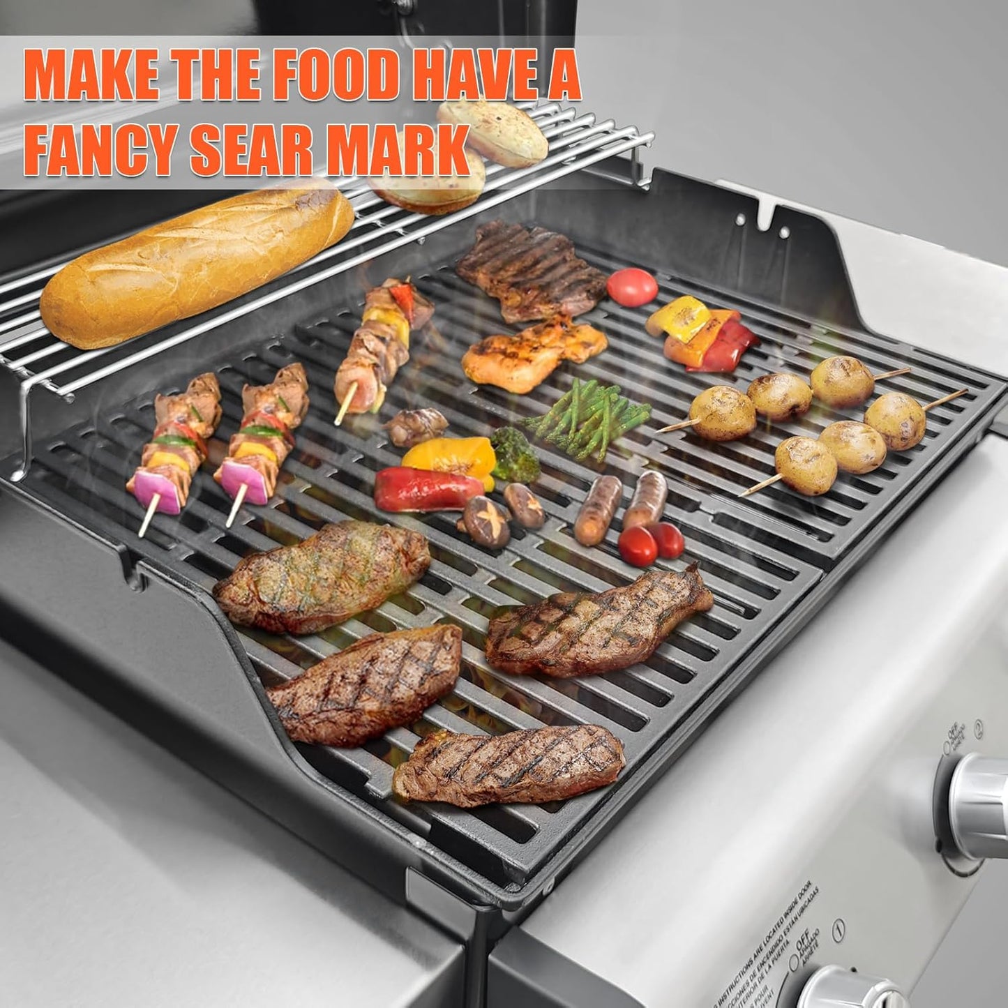 15.3" Flavorizer Bars & 17.5" Grill Grates for Weber Spirit Grill Parts, Spirit 300 Series (Front Control), Spirit II E/S-310 Gas Grills, Spirit Grill Replacement Parts for Weber GS4 Spirit 7638 7636