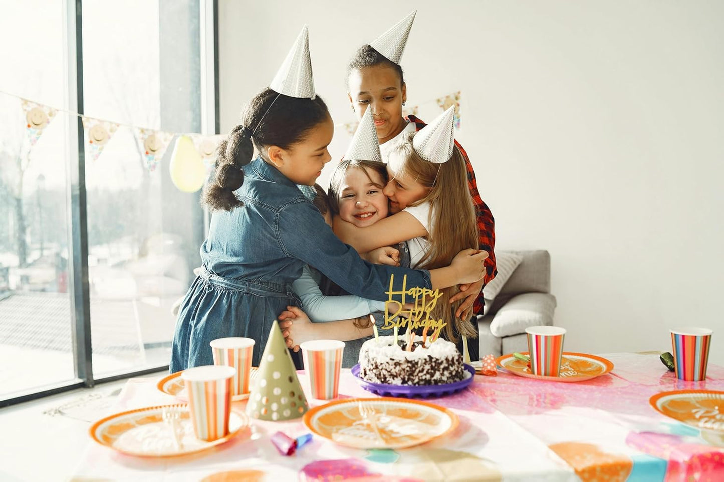 Happy Birthday Cake Topper - Glitter Gold Birthday Cake Top Decorations (Gold)