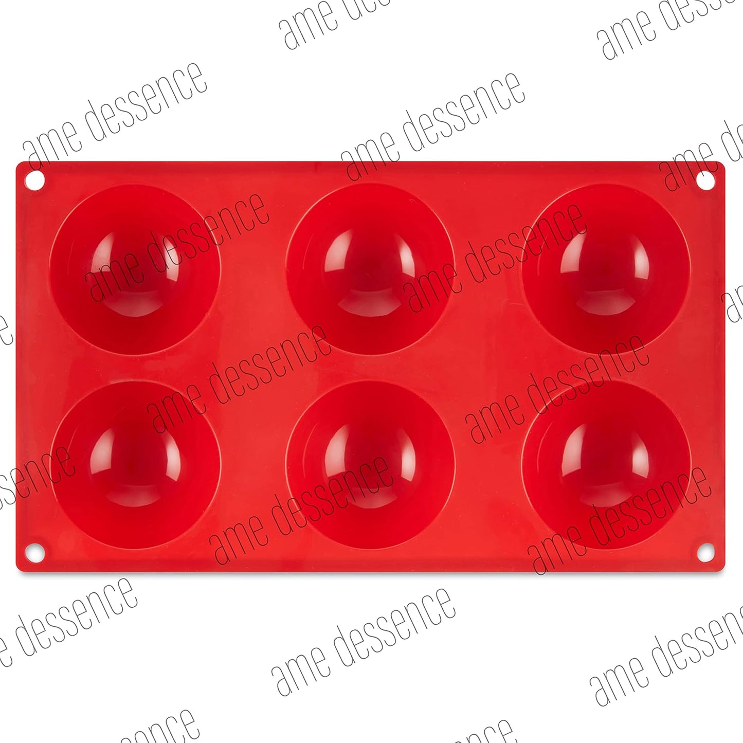 AME D'ESSENCE Hemisphere Shaped Silicone Baking Mold - Non-Stick, Flexible, 6-Cup Capacity (2.7 oz), Reusable and Food-Grade - Perfect for Cakes, Muffins, Mousse, and More!